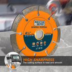 4-1/2" Diamond Saw Blade, Segmented Rim, Dry/Wet Cutting, for Cutting Concrete, Paver, Masonry, Terrazzo, Stone, Granite, Block, 7/8"-5/8” Arbor for Angle Grinder & Handheld Gas Saw (3 Pack)