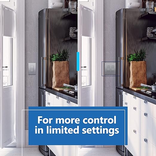 LIDER Minimalist Design Matte Finish Lighted Double Switch with Screwless Wall Plate, Combination Frameless Decorator Switch with Locator Light Ground Terminal Single Pole, 15A 120V, UL Listed, Silver