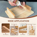 Wood Glue, 8.45fl.oz Super Strong Adhesion Wood Glue for Furniture Heavy Duty, Clear After Drying, Waterproof, for Woodworking, Crafts, Repair, Furniture Assembly (2 Pack)