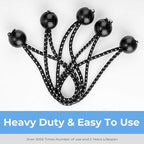 Cartman 30 Pack 6 Inch Ball Bungee Cords Canopy Ties with Elastic String for Canopy, Tarp, Straps, Tent, Black