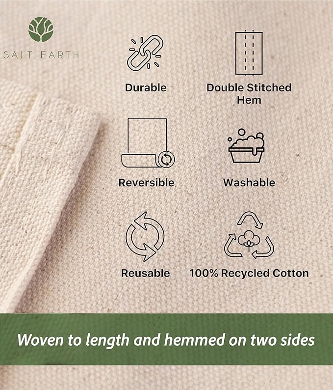 Canvas Drop Cloth Salt Earth Pack of 2 Reusable Cloth for Outdoor & Indoor, 100% Recycled Cotton Nature Friendly, All purpose Washable Cotton Canvas Cover for Painter Floor & Furniture Protection(4x5)