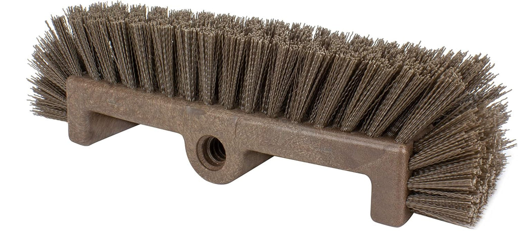SPARTA Multi-Level Tile Scrub Brush 12" Wide Brush Head, Heavy-Duty Tile Cleaning Brush with End Bristles for Commercial Tiles, Tubs and Floor, Plastic, 12 Inches, Brown