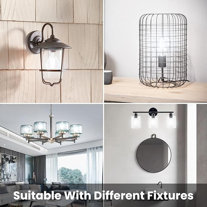 TJOY 12 Pack A19 Vintage LED Edison Bulbs, Non-Dimmable, 60W Equivalent, High Brightness 5000K Daylight White, 8W E26 Standard Base, 760 Lumens, CRI80+, Clear Glass Filament Bulb for Home, Farmhouse