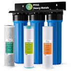 iSpring PFAS & Heavy Metals Whole House Water Filter System, SGS-Tested to Reduce Up to 99% PFOA & PFOS 3-Stage Filtration Removes Sediment, Lead, 20” x 4.5” Filters 1” Inlet/Outlet Model: WGB32B-PFKS