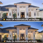 Dusk to Dawn Outdoor Wall Lights 1 Pack, IP65 Waterproof Modern Exterior Light Fixture, 3000K Warm White 3-Layer Up and Down Outdoor Wall Sconce for House Front Porch Garage