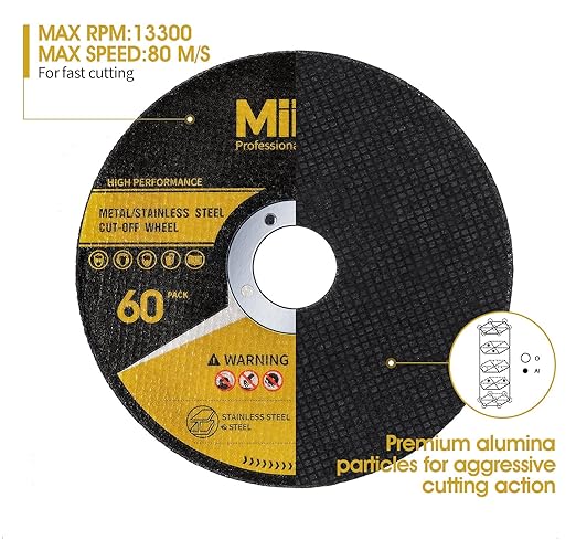 60 PCS Cut Off Wheels Angle Grinder Cutting Disc 4-1/2" x .045" x 7/8" Ultra Thin Cut Off Wheel for Metal