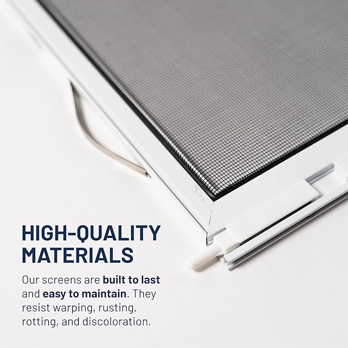 Custom Window Screen Replacement - Fully Assembled Double Hung Flanged Full Screen with Swivel Latches & Clips Secure the Screen in Your Window. DH5 Features a Pull Tab for Easy Installation & Removal