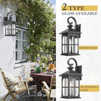 Darkaway Large Outdoor Light Fixtures Wall Mount, 21inch Outside Wall Lights Exterior Lighting Fixture with Water Ripple Glass Outdoor Wall Sconce for House Porch Hallway Garage Front Door