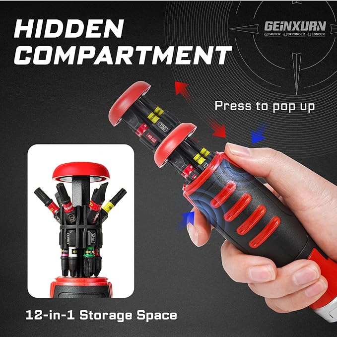 19 Pieces Ratcheting Screwdriver Set, Mini Rachet Wrench, Rachet Screwdriver Handle and Nut Driver with 12 Pcs Impact Screwdriver Bits, Portable Hand Tools Set for Repair, DIY