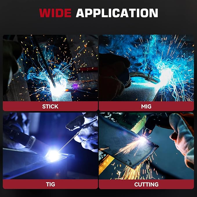 ARCCAPTAIN 3.93"X3.66" Large Viewing Screen Auto Darkening Welding Helmet, True Color Solar Power Welding Hood with 4 Arc Sensor Wide Shade 4/5-9/9-13 for TIG MIG Arc, HSH-G999-ST