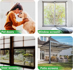 Window Screen Replacement Kit 57.8 Inch X 66 Feet Durable High Hardness Nanofibers Roll Screen Mesh Window Screen Repair Kit Black for Any Door and Window