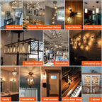 LiteHistory Dimmable E26 LED Bulb 4W Equal 40 Watt Warm White 2700K E26 Edison AC120V 400lm Tubular T9 T10 LED Light Bulb for Rustic Pendant,Chandeliers,Wall sconces 6Pack