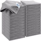 HOMEXCEL Grey Microfiber Cleaning Cloth, 50 Pack Cleaning Towels for Kitchen, Lint Free, Scratch-Free, Highly Absorbent, and Reusable Cleaning Rags for House, Window and Glass, Cars, 11.5 X11.5 inch