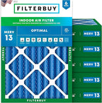 Filterbuy 18x24x4 Air Filter MERV 13 (MPR 1900) Health Defense Replacement (6-Pack), Electrostatic Pleated HVAC AC Furnace Filters, Made in USA (Actual Size: 17.50 x 23.38 x 3.63)