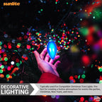 Sunlite Incandescent C9 Colored Night Light Bulb, 7 watts, 120 Volts, Intermediate E17 Screw Base, 2000 Rated Hours, Christmas-Lights Nightlight, Transparent Blue, 25 Pack