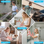 2 Pairs Household Gloves for Cleaning Rubber Dishwashing Gloves Reusable No-slip Water Resistant Medium for Women and Men（Pink+Grey）