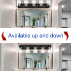 5 Light Bathroom Vanity Lights, Bathroom Lighting Fixtures over Mirror with Clear Glass Shades, Black Vanity Light For Bathoom, Modern Wall Sconces Vanity Lighting Fixture for Bathroom Hallway