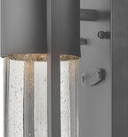 Hinkley Shelter Medium Outdoor LED Wall Mount Lantern - Minimalist Style, Dark Sky-Compliant, Solid Aluminum/Clear Seedy Glass - Hematite