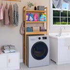 SMIBUY Bathroom Storage Shelf, Bamboo Over-The-Toilet Organizer Rack, Freestanding Toilet Space Saver with 3-Tier Adjustable Shelves (Natural)