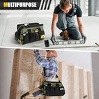 Heavy Duty Tool Bag 15-Inch, 16-Pocket Portable Empty Tool Box Organizer Storage, Toolbox Organization, Soft Handle Large Zipper Carrying Toolbag, Dad Men Mechanic Birthday Stocking Stuffer Gifts