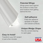 InstaTrim The Original Flexible Trim - 50ft White 1/2" Wide Caulk Tape - Adhesive Trim with Many Uses Including Caulking for Bathtubs, Sinks, Counters, Tile, Floors - Made in USA