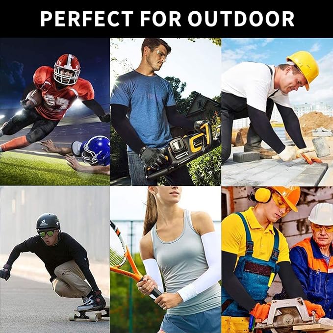 Men Women Anti-Slip Cooling Arm Sleeves Comfortable Sunshade for Summer Sports