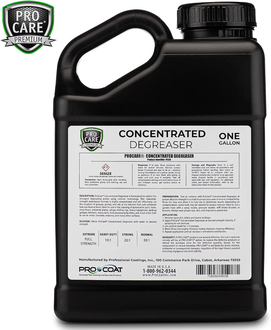 Procare - Degreaser Concentrate - Tool, Shop Floor, Engine & Commercial Kitchen Cleaner - Cleaning Supplies - Degreaser - Made in the USA (1 Gallon)