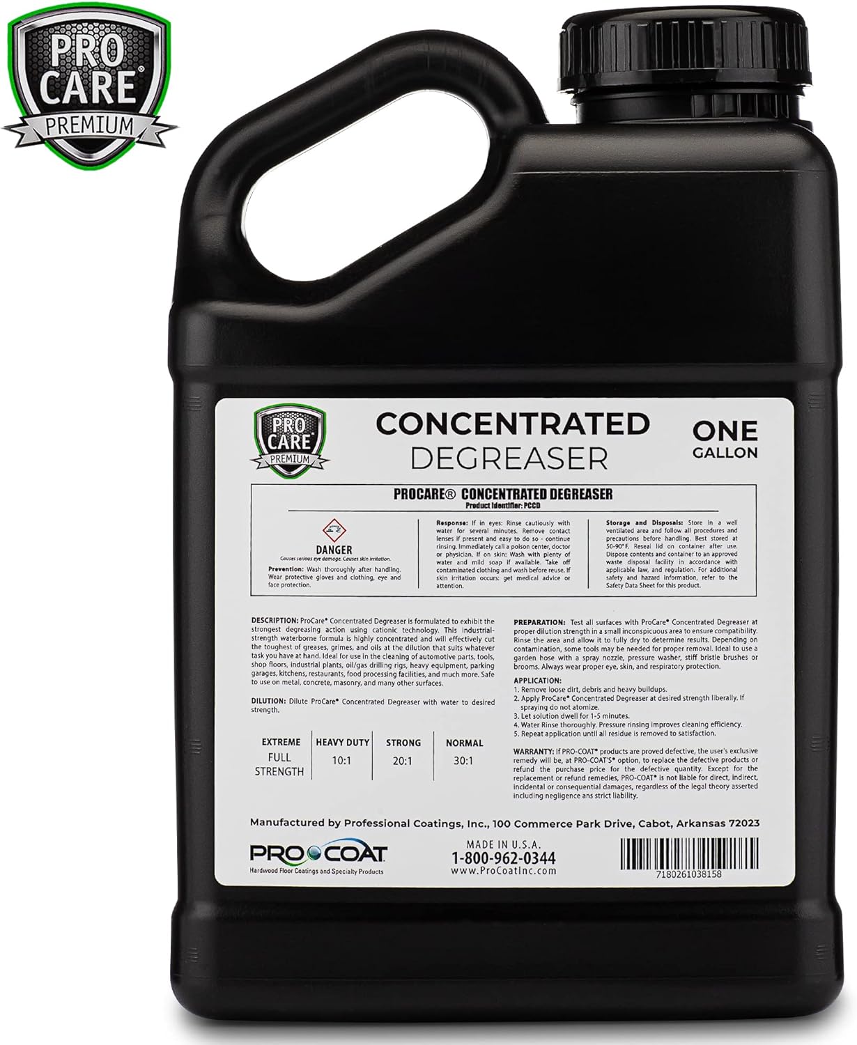 Procare - Degreaser Concentrate - Tool, Shop Floor, Engine & Commercial Kitchen Cleaner - Cleaning Supplies - Degreaser - Made in the USA (1 Gallon)