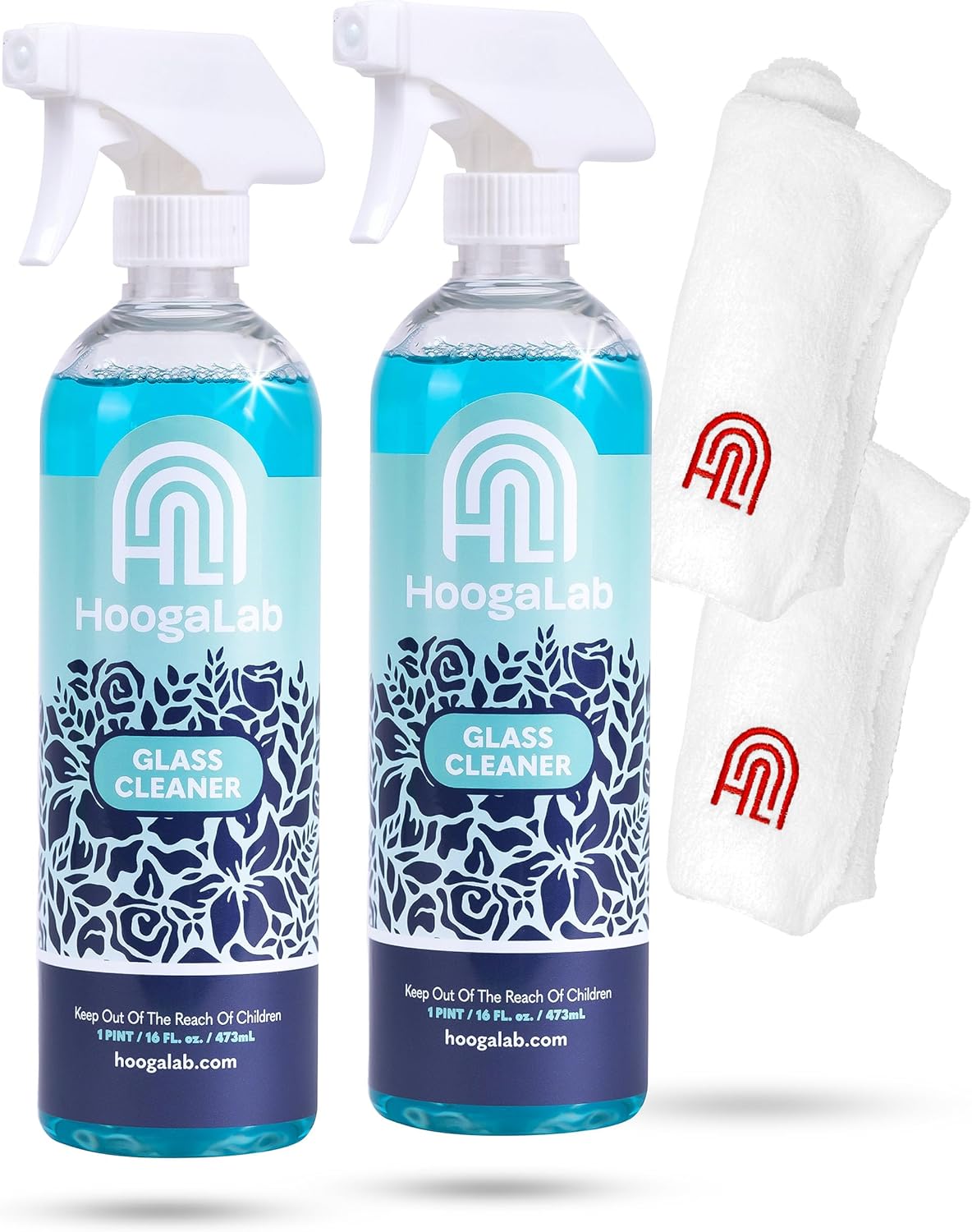 16oz Glass Cleaner - No Streak, All Shine! Achieve a Crystal Clear Shine on All of Your Glass Surfaces | Elimate Fingerprints, Smudges, Water Spots, and More! (2 pack)