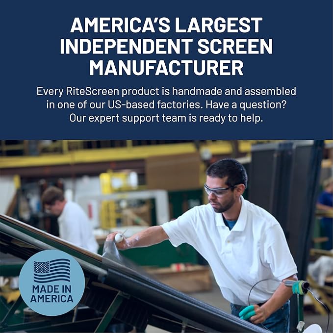 Fully Assembled Replacement Window Screen, Custom Size Full Window Screen (FS1) with No Hardware for Versatile Installation. Lightweight, Durable, and Proven to Last!