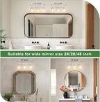 DORESshop 17 Inch Bathroom Light Fixtures, 3-Light Chrome Bathroom Lighting Fixtures Over Mirror with Clear Glass Shade, Vanity Lights for Living Room Bedroom