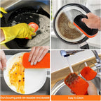 Upgraded 6-Piece Griddle Cleaning Kit for Blackstone, Flat Top Grill Cleaner Non-Scratch Scouring Pads for Kitchen - Heavy-Duty 5 Griddle Scrubber Pads with 1 Handle