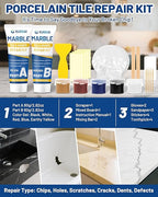 Marble and Granite Repair Kit (Color Match), 160g/5.64oz Quartz Countertop Repair Kit for Chips Holes Dents Defects Scratches Cracks, DIY Fix Reattaches Porcelain Tile Sink Stone Other Hard Surfaces