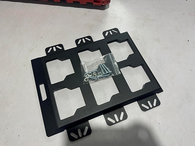 for milwaukee packout wall mount Packout Mounting Plate, Metal Base for Milwaukee Toolboxes, milwaukee mounting plate Wall or Floor Mount (2 Half Width Black)