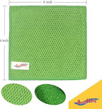 24 Pack Microfiber Scrub Dish Cleaning Cloth, Non-Scratch, Reusable & Durable for Pan Pot Dish Cooktop Stovetop Counter Kitchen Household, Machine Washable, 6 x 6 Inch, Orange, Blue & Green Assorted