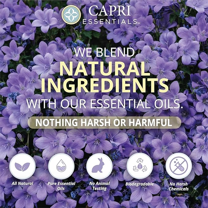 CAPRI ESSENTIALS All Purpose Cleaner, Natural Household Cleaning Supplies, Plant Based Kitchen Counter Surface Spray, Removes Dirt & Grime, Blend of Essential Oils, White Lavender, 23 FL Oz (2 Pack)