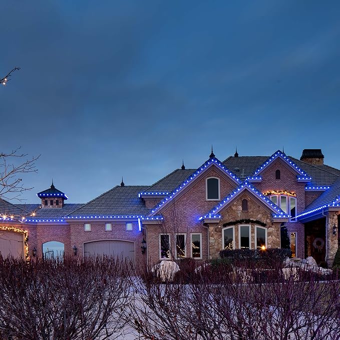 Wintergreen Lighting 25 Pack OptiCore C9 LED Blue Light Bulbs - Christmas Bulbs Replacement Premium Heavy Duty Polycarbonate Lens, E17 Base (Faceted)