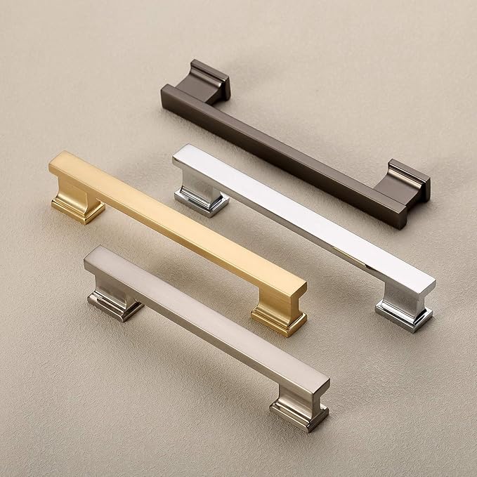 Alzassbg 10 Pack Brushed Brass Cabinet Pulls, 6-1/4 Inch(160mm) Hole Centers Kitchen Cabinet Handles for Cabinets and Drawers AL3061BB