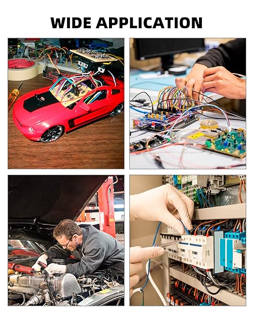 NAOEVO 14 Gauge Wire 180ft, 14 AWG Wire 6 Colors 30ft Each Spool, Flexible Silicone Tinned Copper Electrical Cable, Wiring kit for Breadboard/Automotive/DIY/Battery, 200℃