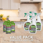 Bona Multi-Surface Floor Cleaner Concentrate - 1 fl oz - 4-Pack - Residue-Free Floor Cleaning Solution for Bona Spray Mop and Spray Bottle Refill - For Stone, Tile, Laminate, and Vinyl Floors