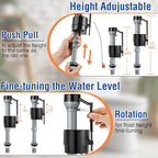 Saillong 1 Pack Toilet Fill Valve Replacement, Height Adjustable Universal Toilet Tank Flusher Replacement Kit, Leak-Proof Easy Install Fill Valve Repair Kit