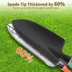 LASZOLA 3 Piece Garden Tool Set Include Hand Trowel Rake and Transplant Shovel for Women, Indoor Heavy Duty Small Spade Kit with Ergonomic Handle to Weed and Loosen, for Mom and Plant Beginner, Orange