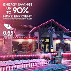 HLO Lighting Set of 25 Pink C9 Faceted LED Christmas Light Bulbs for Indoor & Outdoor Use | Durable Replacement Bulbs