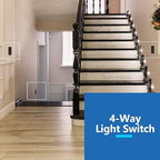 LIDER Minimalist Design Matte Finish Lighted 4-Way Decorator Light Switch, Four Way Frameless Rocker Switch, Residential/Commercial Grade, 15A 120V/277V, UL Listed, LS15-4W-BR, Brown