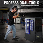 Magnetic Socket Organizer Set, 3-Piece Blue Portable Magnetic Socket Holder Tray, Heavy Duty Socket Racks For 1/2-inch& 3/8-inch& 1/4-inch Drive, Hold 76 Sockets - Fit Shallow&Deep Sockets