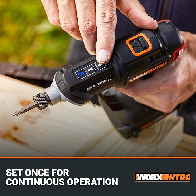WORX Nitro 20V SwitchDriver 2.0 with 85 pc Accessory Kit, 2-in-1 Brushless Cordless Drill Driver, Drill Set Rotatable Dual 1/4" Chucks, WX177L.2 – (Battery & Charger Included)