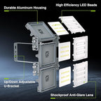 STASUN 2 Pack 150W LED Flood Lights, Mini Series Outdoor Floodlight, 15000LM 6000K Daylight White IP66 Waterproof 3 Adjustable Heads LED Exterior Flood Light for Yard, Driveway, Garage, Patio, Porch