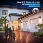 HIFEEEN 2-Pack Outdoor Wall-Mounted Motion Sensor Light with Dusk to Dawn Function, Waterproof Anti-Rust Aluminum Exterior Bronze Porch Lighting Fixture for Front Door, Garage, and Entrance Wall