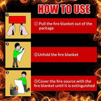 Jerify 8 Pack Fire Blanket for Home Emergency Fire Blanket 47 x 47 Inch Kitchen Fire Suppression Blanket Fiberglass Fire Blanket Flame Retardant Protection and Heat Insulation (Red)