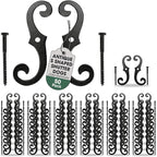 Renovators Supply Shutter Fasteners - Decorative S Style Shutter Dogs Hardware - Rust Resistant Powder Coated External Shutter Tieback Including Mounting Screws - 6.5 Inches, Cast Aluminum, Pack of 50